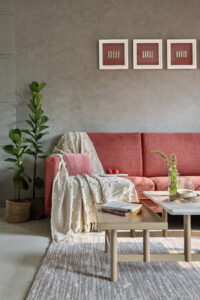 Vibrant accent decor in Nisarg 33 living spaces, blending simplicity and visual appeal.